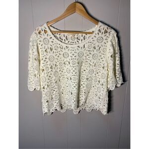 SOLITAIRE CROCHET FLOWER TOP, LARGE